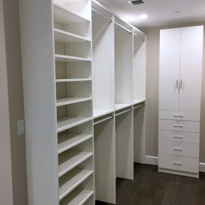 White Floor mount adjustable closets