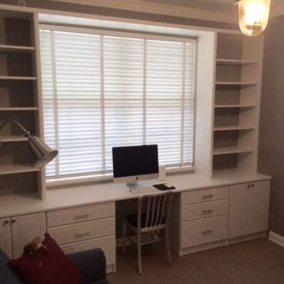Desk with open shelves